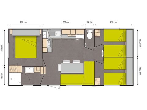 MOBILHOME 6 personnes - Mobil home Ciela Confort - 3 chambres