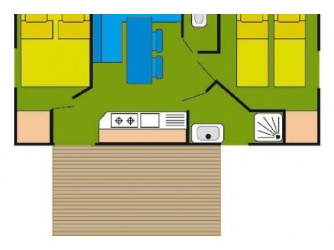 MOBILHOME 4 personas - Mobil-home | Confort | 2 Dormitorios | 4 Pers. | Terraza elevada | Aire acondicionado.