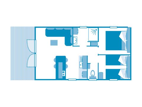 MOBILHOME 4 personnes - COTTAGE Roselière 4p 2ch clim PREMIUM