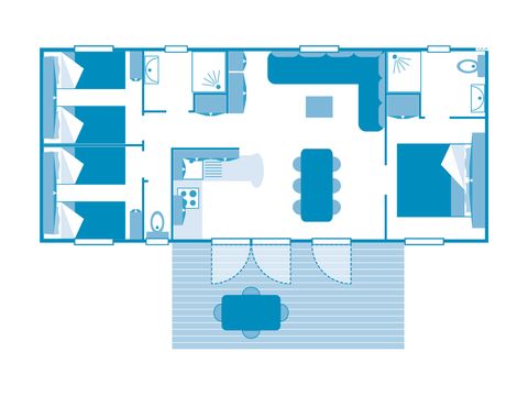 MOBILHOME 6 personnes - COTTAGE 6p 3ch 2SdB ****