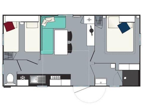 MOBILHOME 6 personas - Evasión 2 habitaciones 28m² (28m²)