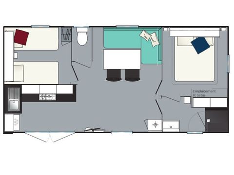 MOBILHOME 7 personas - Evasión 2 habitaciones 28m² (28m²)