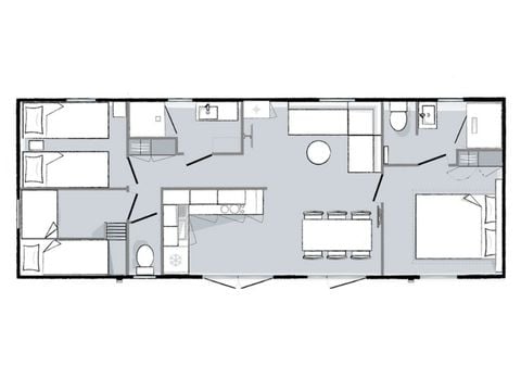 MOBILHOME 6 personnes -  Mahana 3 chambres 2sdb 40m²