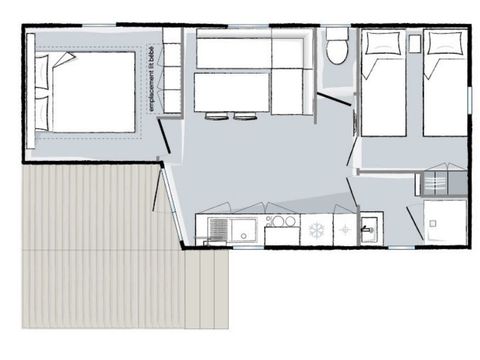 MOBILHOME 6 personas - Mahana 2 habitaciones 28m² (28m²)