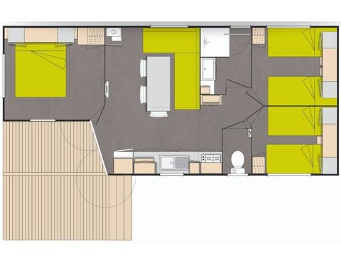 MOBILHOME 6 personas - Confort 3 habitaciones 37m²