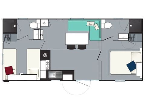 MOBILHOME 6 personnes - Evasion+ 2 chambres 2sdb 31m²