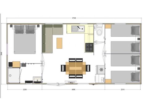 MOBILHOME 6 personas - CORTINA 3ch