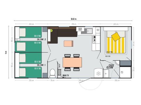 MOBILE HOME 6 people - PREMIUM 3 BEDROOMS