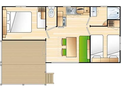 CASA MOBILE 4 persone - Comfort 28 m² - 2 camere da letto - aria condizionata