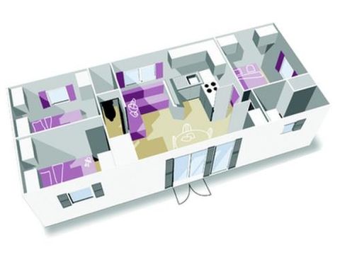 MOBILHOME 6 personnes - Formule PREMIUM - Mobile-home 3 chambres = draps + serviettes +ménage