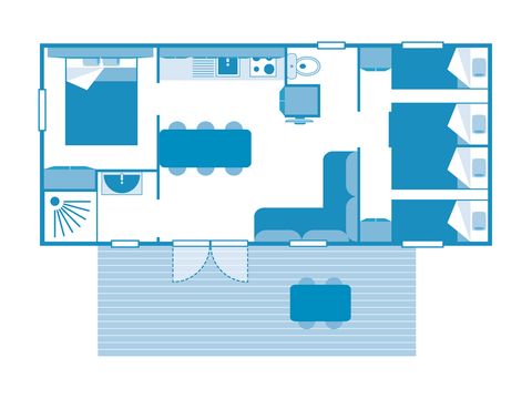 Mobilheim 6 Personen - COTTAGE 6p 3ch clim ****