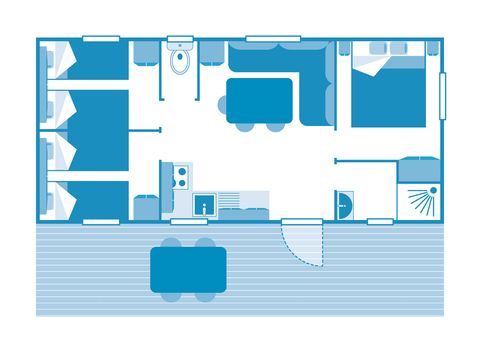 Mobilheim 7 Personen - COTTAGE 6/7p 3ch clim **