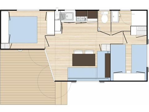 MOBILHEIM 4 Personen - Le Plein Air 2 Zimmer 29m² (max. 4 Erwachsene - Haustiere verboten - Nichtraucher)