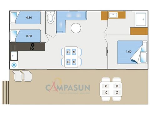 MOBILHEIM 4 Personen - Mobilheim Moustiers 32m2- Geschirrspüler + TV + Klimaanlage