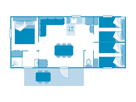 Stacaravan 7 personen - COTTAGE 6/7p 3 sl.k. met airconditioning