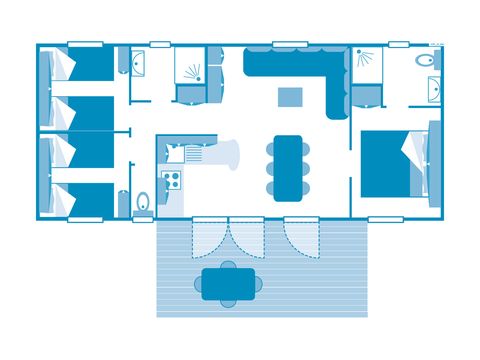 Stacaravan 6 personen - COTTAGE 6p 3ch 2SdB airconditioning ****