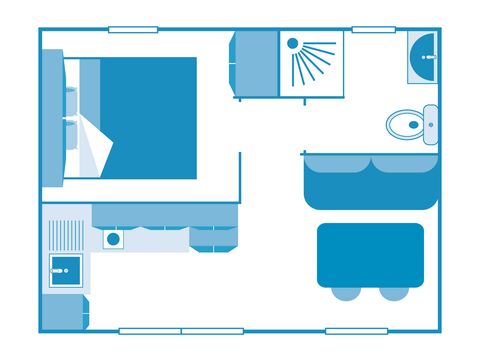 MOBILHOME 2 personnes - COTTAGE 2p 1ch ****