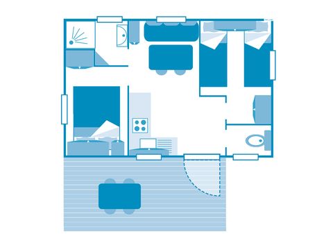 MOBILHOME 4 personnes - COTTAGE 4p 2ch **