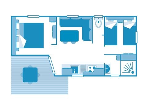 Stacaravan 4 personen - COTTAGE 4p 2ch airconditioning ***<br/><br/>