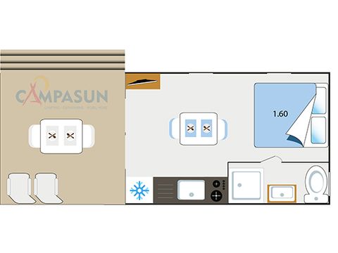 MOBILHOME 2 personnes - Key westotel - 20 m² - 1 chambre