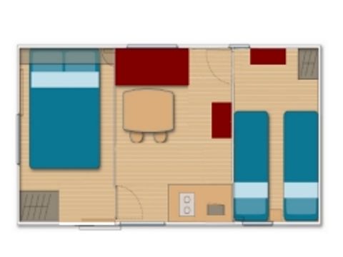 MOBILHEIM 4 Personen - Ohne Sanitäranlagen Klimatisiert - 2 Zi - 3 x 6m / Garrigue