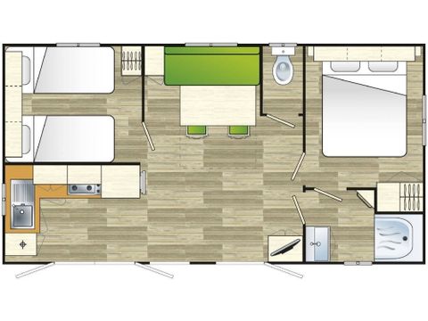 MOBILHOME 5 personnes - Super Riviera Mobil-home 28m² - Vue sur la vallée ou proche de la piscine selon dispo (D)