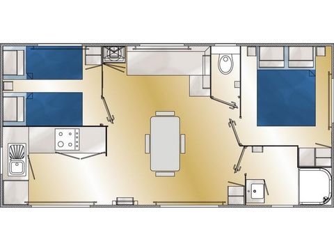 MOBILHEIM 5 Personen - Super Riviera Mobilheim 28m² - Blick auf das Tal oder in der Nähe des Pools je nach Verfügbarkeit (E)