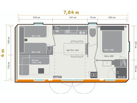 MOBILHOME 4 personas - Casa móvil Comfort - 2 habitaciones