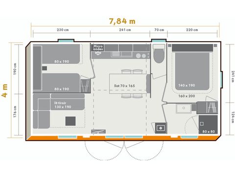 Stacaravan 4 personen - Comfort stacaravan - 2 slaapkamers