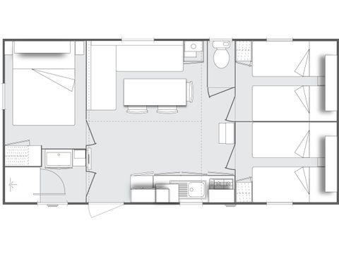 MOBILHOME 6 personnes - Mobil home Confort Compact - 3 chambres