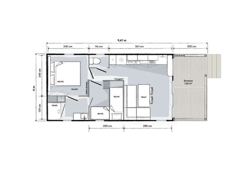 Stacaravan 5 personen - Comfort Bay stacaravan - 2 slaapkamers