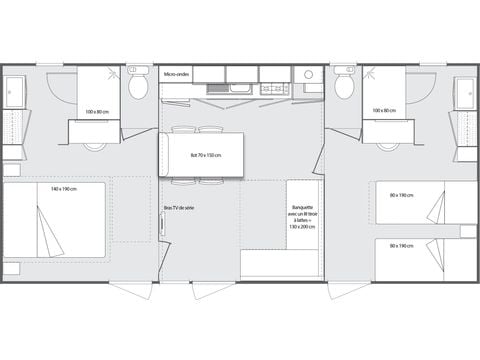 MOBILHOME 4 personas - Mobil home Prestige SPA - 2 habitaciones de las cuales 1 suite principal - ropa de cama, toallas y barbacoa