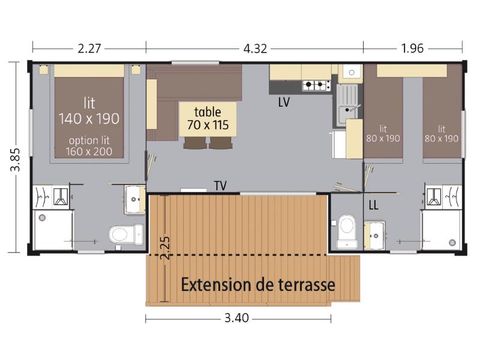 MOBILHEIM 5 Personen - DIAMOND klimatisiert SONNTAG