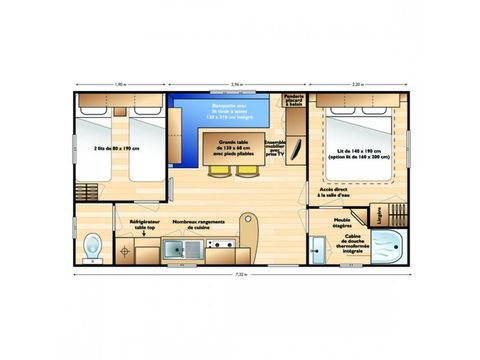 MOBILHEIM 7 Personen - 2 Zimmer Familienlos klimatisiert