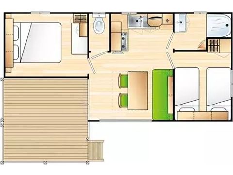 MOBILHOME 6 personas - Mobil-Home 3 Habitaciones 4/6 Personas