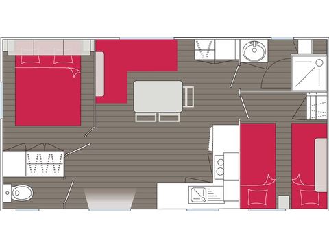 MOBILE HOME 4 people -  LOUISIANE 2 bedrooms (TV, dishwasher)