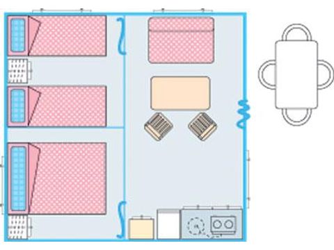 MOBILHOME 6 personas - Funflower Standard - sin instalaciones privadas