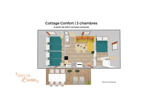 MOBILHOME 6 personas - COMODIDAD 3 dormitorios