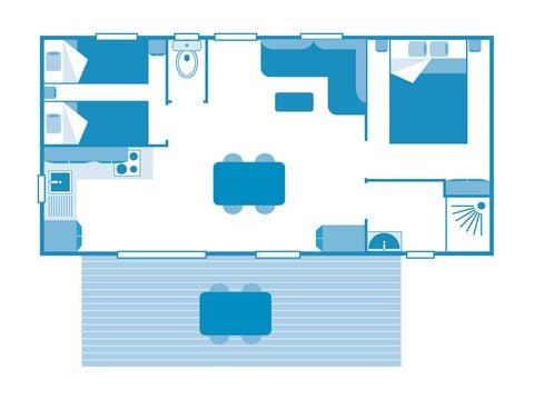 MOBILHOME 4 personnes - COTTAGE 4p 2ch ****