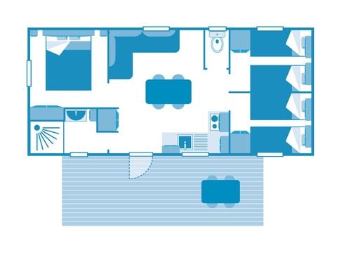 Stacaravan 7 personen - COTTAGE 6/7p 3 sl.k. met airconditioning