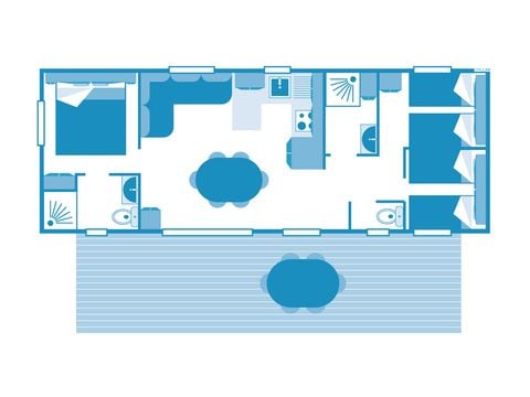 Mobilheim 6 Personen - COTTAGE 6p 3ch 2Sdb ***