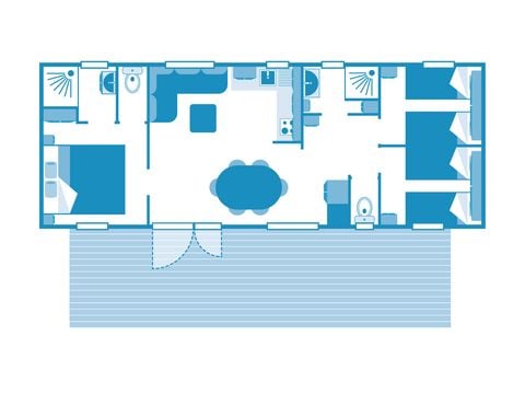 Mobilheim 6 Personen - COTTAGE 6p 3ch 2Sdb ****