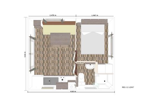 MOBILHOME 2 personas - CLASSIC 18-1 - max 2 adultos - TV, 1 habitación, 18m aprox.