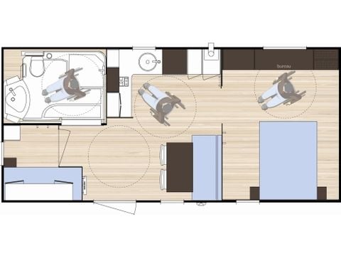 MOBILHOME 3 personnes - Classique 2 chambres - adapté personne à mobilité réduite