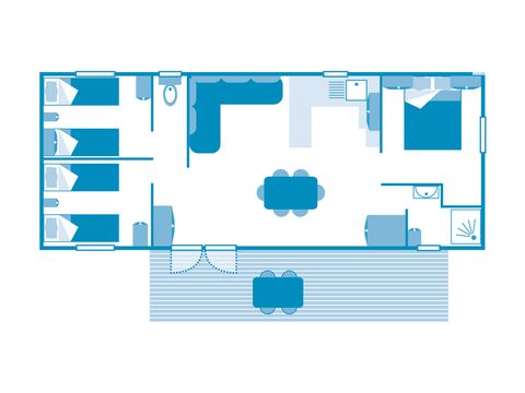 MOBILHOME 6 personnes - COTTAGE 6p 3ch ****