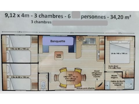 MOBILE HOME 6 people - New 3 bedrooms