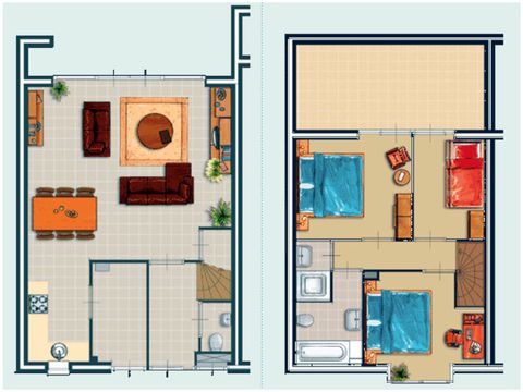 MAISON 6 personnes - Port plat 4+2