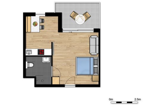 APARTMENT 2 people - Essential | Double bed - Disabled adapted