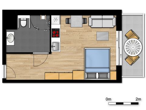 STUDIO 2 people - Studio Essential | Double bed - Disabled adapted