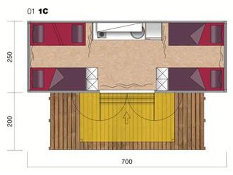 TENTE TOILE ET BOIS 4 personnes - Glam Sans sanitaires